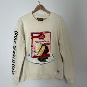 Wedding Cake Wake Bake and cake long sleeve sweater size xl 100% cotton unisex